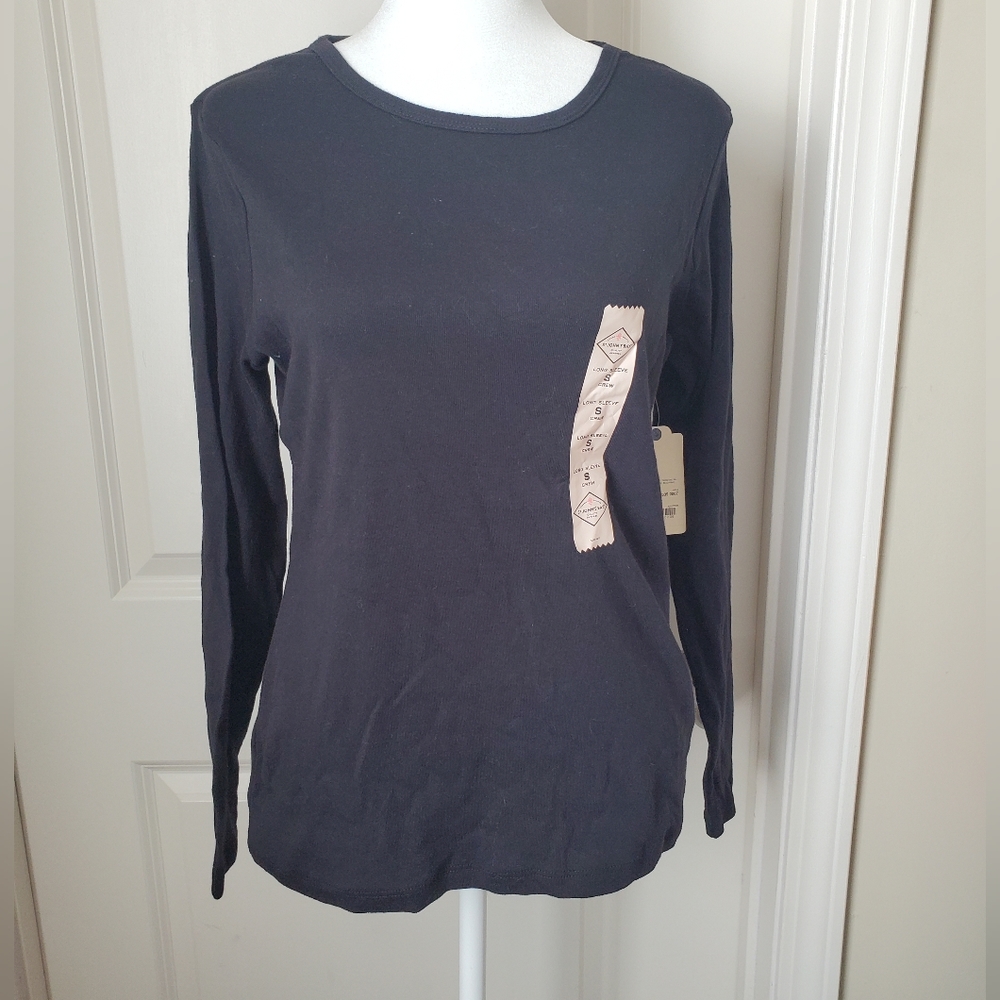 Cotton Long Sleeve Tee Black